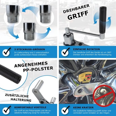 Klucz dynamometryczny w walizce z nasadkami w zestawie komplet wandamowo-chromowy