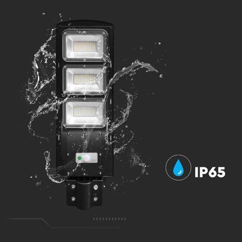 Naświetlacz oprawa uliczna LED solarna V-TAC 12W czarny VT-ST180W 6000K 1200lm 2 lata Gwarancji