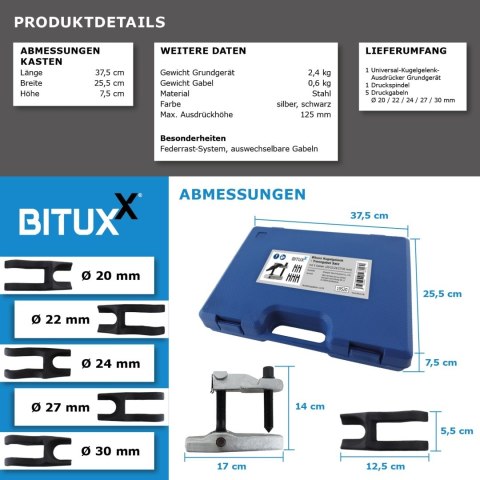 Zestaw ściągaczy do sworzni kulowych