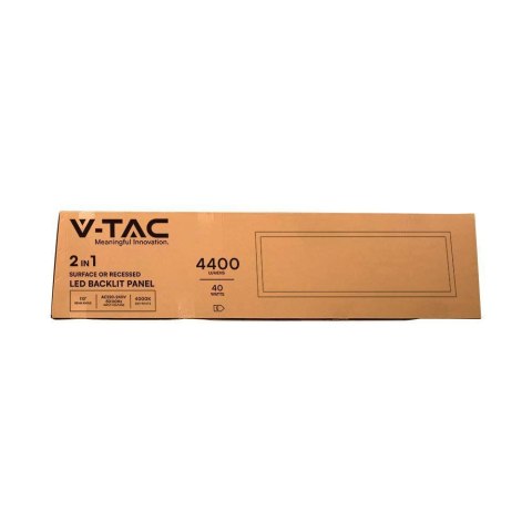 Panel LED V-TAC 40W 1200x300 3w1 natynkowy/podtynkowy VT-6147 6500K 4400lm 2 lata Gwarancji