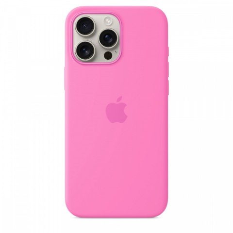 Etui silikonowe z MagSafe do iPhonea 16 Pro Max - piwonia