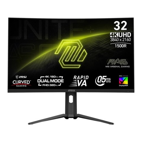 Monitor MSI 31 5" MAG 321CUPDF Rapid VA 4K 160 320Hz 2xHDMI DP USB-C