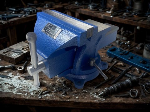 Imadło Ślusarskie Stołowe z żeliwa szczęki BITUXX 150mm Obrotowe 360 stopni