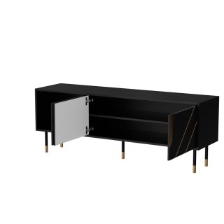 Szafka RTV 3D MOUNTAIN 154x40x55 czarny + złoty