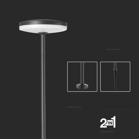 Oprawa ogrodowa słupek LED V-TAC 2-funkcje 12W IP65 80cm antracyt VT-1160 3000K 1135lm