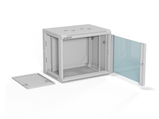 Szafa wisząca 19" 9U 600x450, drzwi szklane jednoskrzydłowe, tył osłona pełna demontowalna, osłony boczne pełne demontowalne zam