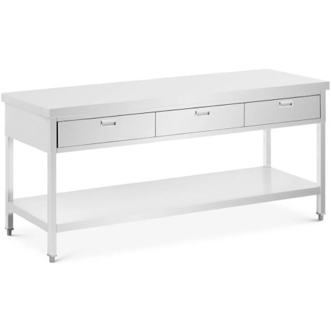 Stół blat roboczy gastronomiczny 3 szuflady półka STAL 200 x 60 cm