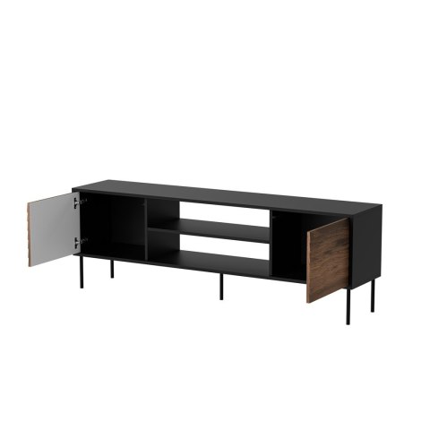 Szafka RTV EF CORTINA 180x40x60 czarny/orzech