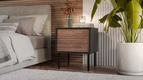 Szafka nocna 2szt CORTINA 45x40x51 czarny/orzech