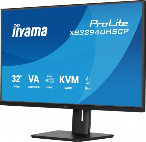 Monitor 31 5 cala XB3294UHSCP-B1.4K VA 2xHDMI DP USB-C dock 95W  PIP RJ45  400cd  2ms  4xUSB  KVM Sync 2x5W  HAS (150) PIVOT 