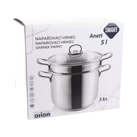 Garnek do Gotowania na Parze ORION ANETT Stal 5 L 3 el. Indukcja Zmywarka