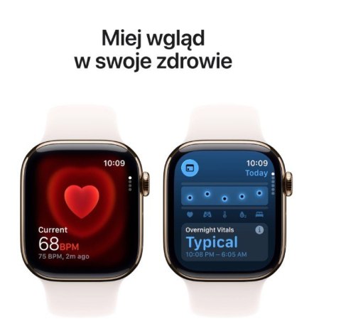 Watch Series 11 GPS + Cellular koperta 42 mm z tytanu w kolorze złotym  pasek sportowy w kolorze łagodnego różu - rozmiar S M
