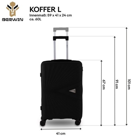 Komplet podróżny 3 walizki XL L M + kosmetyczka twarde TSA 4 kółka lekki