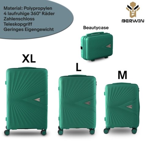 Komplet walizek XL L M z kosmetyczką twarde 4 kółka TSA lekki bagaż podróżny