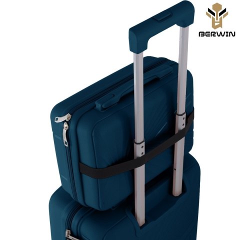 Walizki zestaw XL L M + kosmetyczka twarde 4 kółka TSA lekki komplet podróży