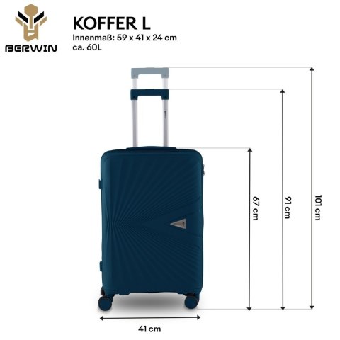 Walizki zestaw XL L M + kosmetyczka twarde 4 kółka TSA lekki komplet podróży