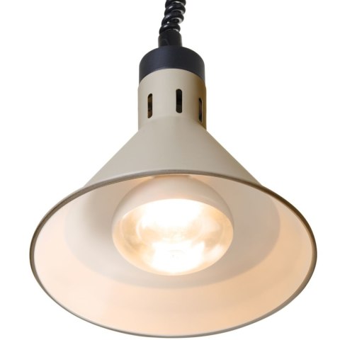 Lampa do podgrzewania potraw wisząca stożkowa śr. 275 mm 250 W - beżowa