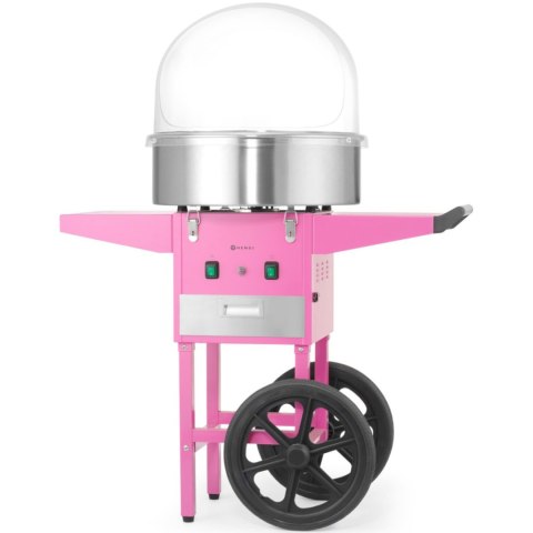 Maszyna urządzenie do waty cukrowej z wózkiem na kółkach bez pokrywy 1130 W - różowa