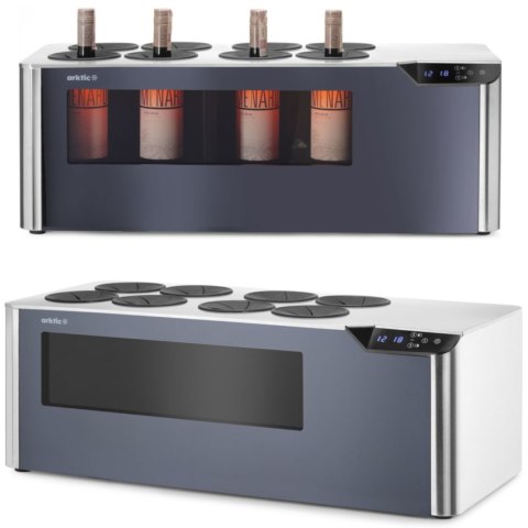 Chłodziarka do wina dwustrefowa nastawna na 8 butelek LED 60 W