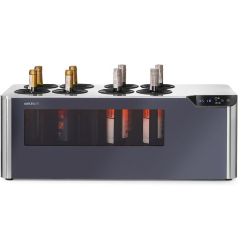 Chłodziarka do wina dwustrefowa nastawna na 8 butelek LED 60 W