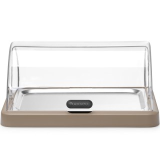 Witrynka chłodząca bufetowa z pokrywą roll-top Duo UNIQ - beżowa