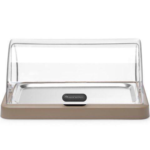 Witrynka chłodząca bufetowa z pokrywą roll-top Duo UNIQ - beżowa