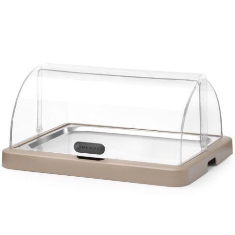 Witrynka chłodząca bufetowa z pokrywą roll-top Duo UNIQ - beżowa