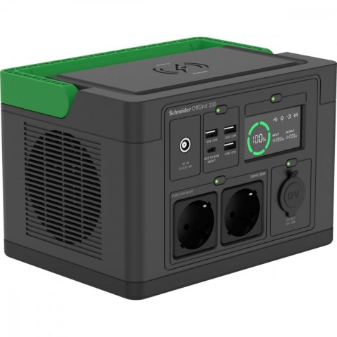 Stacja zasilania PPS330-GR Schneider OffGrid Portable Power Station 330, 332Wh Lithium-ion, 2 Schuko, Sinewave