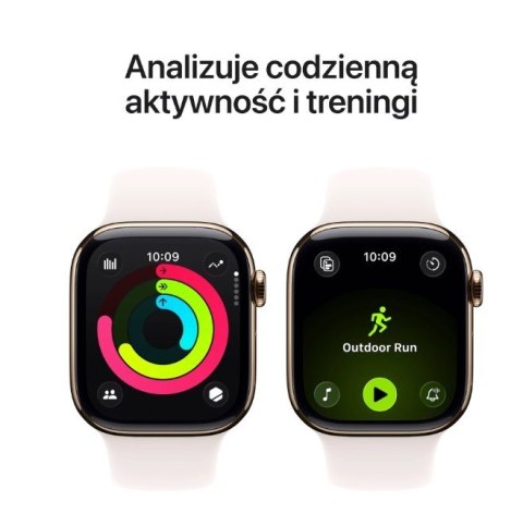 Watch Series 11 GPS + Cellular koperta 46 mm z tytanu w kolorze złotym  pasek sportowy w kolorze łagodnego różu - rozmiar M L