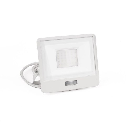 Projektor LED V-TAC 30W SAMSUNG CHIP czujnik ruchu biały przewód 1M VT-138S-1 4000K 2340lm 5 lat gwarancji