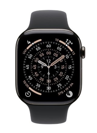 Watch Series 11 GPS + Cellular  koperta 46 mm z tytanu w kolorze łupku  pasek sportowy w kolorze czarnym - rozmiar S M