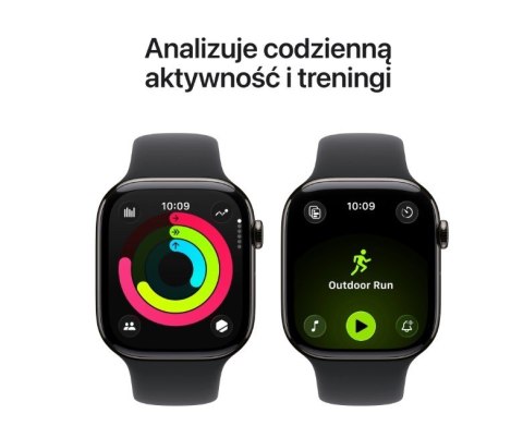 Watch Series 11 GPS + Cellular  koperta 46 mm z tytanu w kolorze łupku  pasek sportowy w kolorze czarnym - rozmiar S M