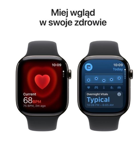 Watch Series 11 GPS + Cellular  koperta 46 mm z tytanu w kolorze łupku  pasek sportowy w kolorze czarnym - rozmiar S M
