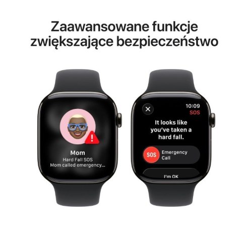Watch Series 11 GPS + Cellular  koperta 46 mm z tytanu w kolorze łupku  pasek sportowy w kolorze czarnym - rozmiar S M