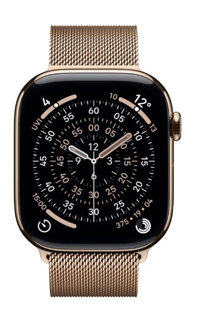 Watch Series 11 GPS + Cellular  koperta 46 mm z tytanu w kolorze złotym  bransoleta mediolańska w kolorze złotym S M