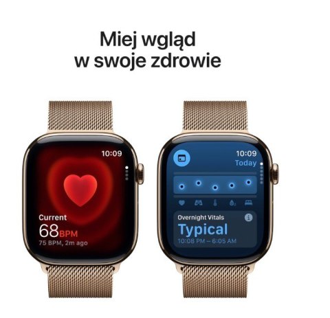 Watch Series 11 GPS + Cellular  koperta 46 mm z tytanu w kolorze złotym  bransoleta mediolańska w kolorze złotym S M
