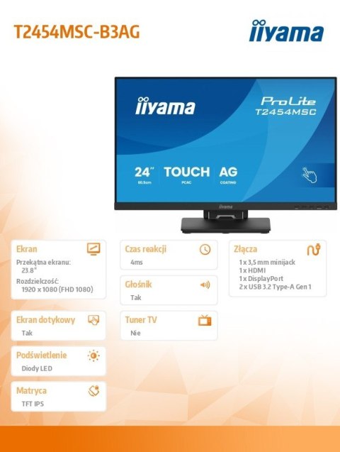 Monitor 24 cale T2454MSC-B3AG 10 PKT