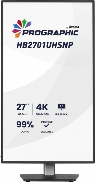 Monitor 27 cali ProGraphic HB2701UHSNP-B1 4K,IPS BLACK 2.0,450cd,VESA USB-c dock(PD:96W),HDMI,DP,DAISY CHAIN,4xUSB,RJ45,3000:1,s