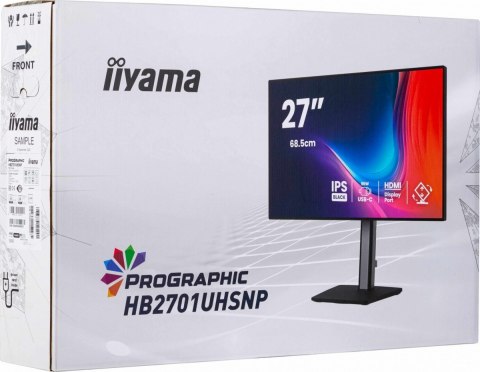 Monitor 27 cali ProGraphic HB2701UHSNP-B1 4K,IPS BLACK 2.0,450cd,VESA USB-c dock(PD:96W),HDMI,DP,DAISY CHAIN,4xUSB,RJ45,3000:1,s