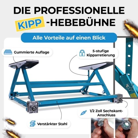 Podnośnik uchylny 3T 3000 kg - profesjonalny podnośnik samochodowy do warsztatu