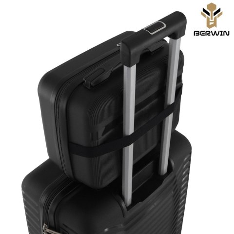 Zestaw 4 walizek podróżnych z beautycase - twarda skorupa, kółka 360°, TSA
