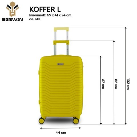 Zestaw 4 walizek podróżnych z beautycase - twarda skorupa, kółka 360°, zamek TSA