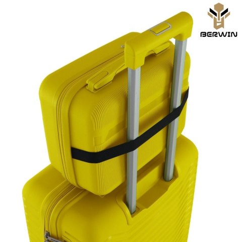 Zestaw 4 walizek podróżnych z beautycase - twarda skorupa, kółka 360°, zamek TSA