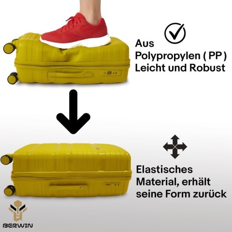 Zestaw 4 walizek podróżnych z beautycase - twarda skorupa, kółka 360°, zamek TSA