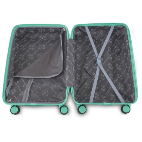 Zestaw 4 walizek podróżnych z beautycase - twarda skorupa, kółka 360°, zamek TSA