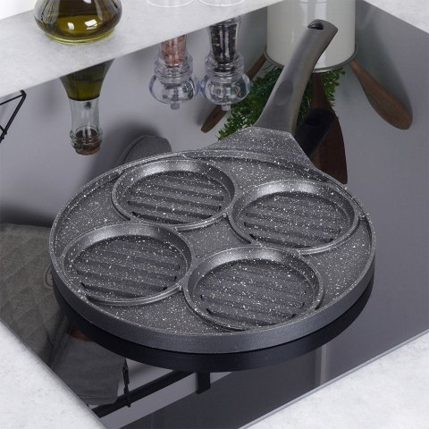 Patelnia do Burgerów Jajek Granitowa Grillowa 4 Otwory ORION 26,5 cm