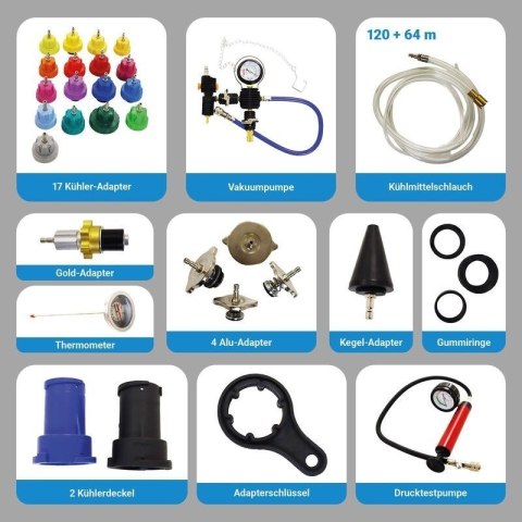 Bituxx 34 częściowy tester układu chłodzenia   ciśnieniowy test szczelności i napełnianie chłodnicy