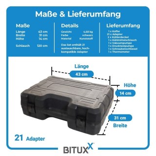 Tester układu chłodzenia BITUXX 28 el. diagnostyczny pompy próżniowa i ciśnieniowa