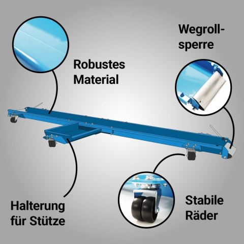 Platforma do manewrowania motocyklem 567 kg z wytrzymałej stalowej bazy solidnej