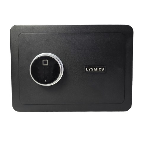 Czarny sejf biurowy domowy na kod i na klucz elektroniczny na odcisk palca